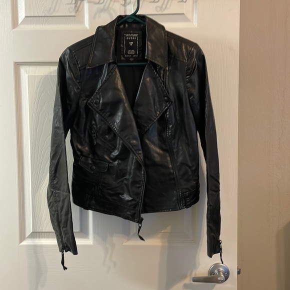 Guess black biker jacket! Worn 2 times! - Picture 1 of 3